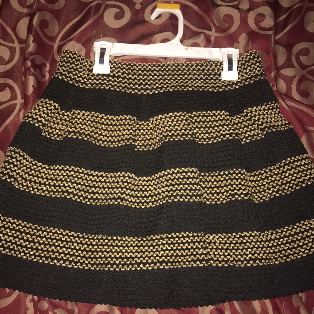 Black and gold skater skirt